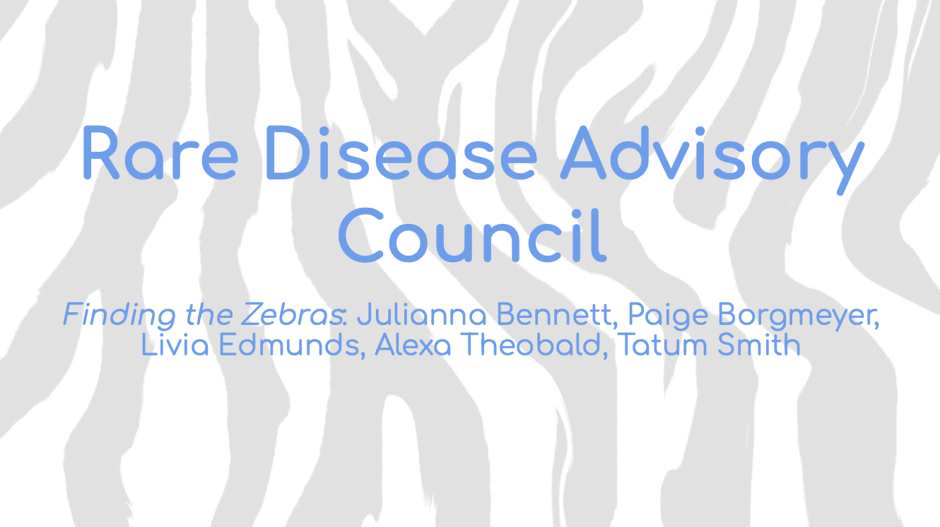 Rare Disease Advisory Council powerpoint introduction page