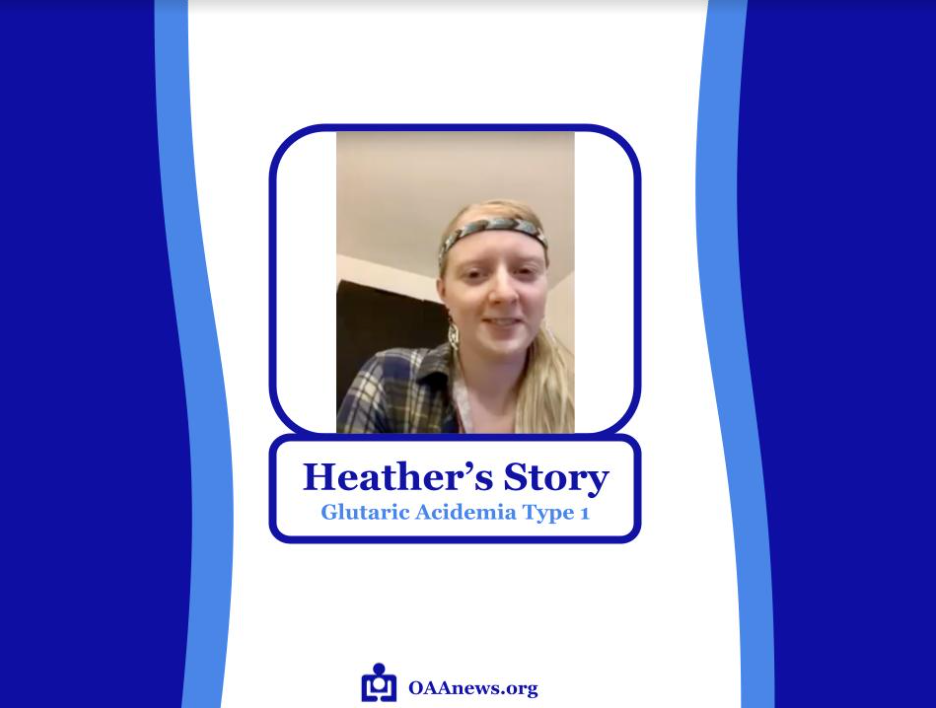 picture of a person with the subtitle "heather's story"