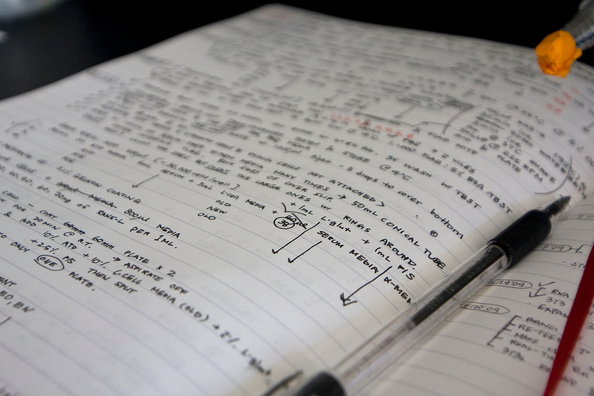 A lab notebook
