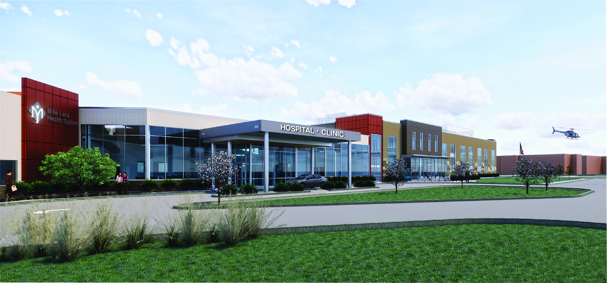 Rendered image of the entrance of the newly-built MLHS facility