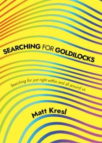 Searching for Goldilocks book cover: yellow background with colorful gradient lines.