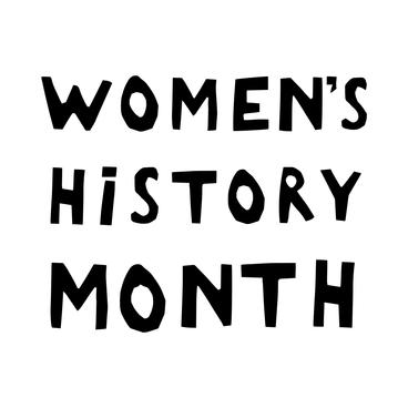women's history month written with black text on white background
