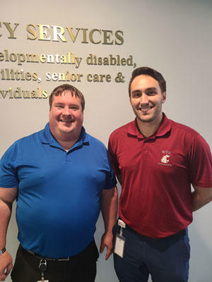 David Bunch (right), a second-year leadership resident at Geritom Medical, is pictured with Dr. Jason Wachtl (left)